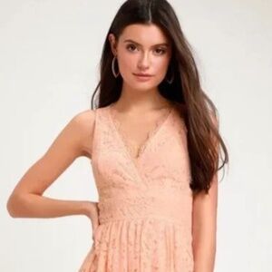 NWT In This Moment Blush Eyelash Lace Sleeveless Skater Dress Size Medium